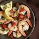 Grilled shrimp in olive oil